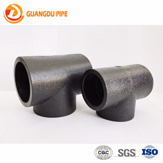 HDPE-Wasserrohr-HDPE-Fitting mit Stumpfschmelzschweißen und Elektroschweißen